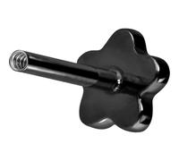 PIERCINGLINE Titanio Labret con rosca interior sin bola FLOR - Oro rosa, negro, dorado, plateado