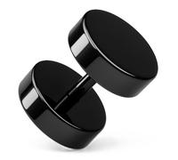 PIERCINGO Piercing falso de acero quirúrgico 316L, acero inoxidable pulido, doble placa para mujer y hombre, redondo, 1.2 mm x 6 mm x 10 mm, Acero inoxidable de grado médico, acero quirúrgico 316L