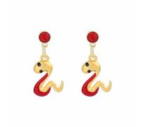 Piercings - Kit de herramientas para anillos de animales chinos, diseño retro de animales cúbicos, circonia, color rojo, talla única, Zinc alloy, Sin gema