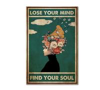 Pierde la mente Encuentra tu pster de alma salud mental msica lienzo de arte de pared pster de lona vintage mental pintura de estampado de sal
