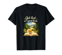 Piérdete en un Buen Libro Golden Retriever Reading Art Camiseta