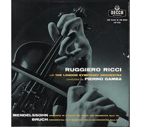 Pierino Gamba - Ruggiero Ricci With The London Symphony Orchestra Conducted By Pierino Gamba , Felix Mendelssohn-Bartholdy , Max Bruch - Concerto In E Minor For Violin And Orchestra Opus 64 - Concerto No. 1 In G Minor For Violin And Orchestra Opus 26 - Decca - LXT 5334