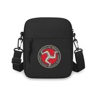 Piernas blindadas, escudo rojo, bandolera masculina de la Isla de Man, dibujos animados de un solo hombro para mujeres, dibujos animados, regalo unisex festival