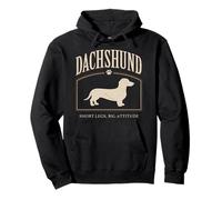 Piernas Cortas Big Attitude Dachshund Dueño de Perro Cachorro Amante Sudadera con Capucha