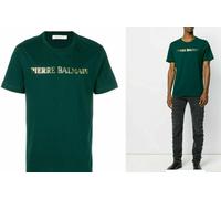 Pierre Balmain Hombres Iconic Cult LOGOSHIRT Logo Camiseta Manga Corta Top 50L