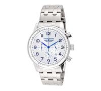 Pierre Bonnet Cronógrafo para hombre 40 mm - 7261 - Movimiento Miyota OS20, esfera 3 contadores, cristal mineral, resistente al agua 5 ATM - Reloj elegante - Asistenza Milano, Color blanco., Clásico