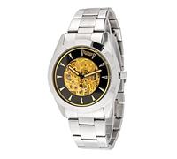 Pierre Bonnet Reloj automático 6614 para hombre Skeleton Miyota, esfera esquelética dorada, caja de acero 40 mm, cristal mineral, impermeable 5 ATM, Color blanco., Clásico