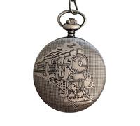Pierre Bonnet Reloj de bolsillo vintage con cadena, movimiento de cuarzo, caja grabada, regalo para jubilación o coleccionistas, Ferrocarril, Retro