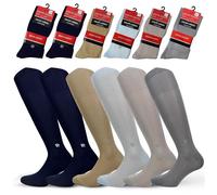 Pierre Cardin 6 pares de calcetines para hombre, 100% algodón, fabricados en Italia, hilo de Escocia, calcetines largos para hombre, alta calidad, comodidad, elegancia y suavidad, 6 Pares, 42-44