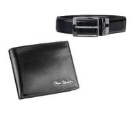 Pierre Cardin Caja de regalo conjunto de cinturón y cartera de cuero genuino (NEGRO 8808, 130), Negro Black 8808, 130, Clásico
