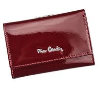 Pierre Cardin Cartera brillante para mujer, elegante, 100% cuero natural barnizado, 12,5 x 8 x 3,5 cm, capacidad para 5 tarjetas, 1 compartimento para notas, 1 bolsillo para monedas, Rojo, 05 LINE