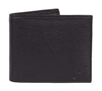 Pierre Cardin - Cartera de piel auténtica para hombre, con bloqueo RFID, suave, ligera, duradera y a prueba de pliegues Negro Forro negro y azul. Medium