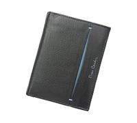 Pierre Cardin Cartera Hombre Cuero Graneado Genuino Protección RFID Ranuras para Tarjetas Botón Presión Bolsa de Moneda, Una Sonrisa Azul, Talla única, Elegante