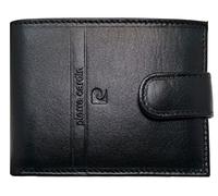 Pierre Cardin Cartera Hombre, Piel auténtica, Delgada, para Hombre, pequeña Delgada, RFID, Regalo, Billetera con Monedero, Piel, Porta Billetera, Tipo, Negro (Negro)