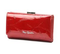 Pierre Cardin Cartera Mujer 100% Cuero Natural Gran Bolsillo de Moneda con Cierre Bolsillo de Tarjeta Cómodo Funcional Elegante Moderno, rojo, LEAF, Clásico