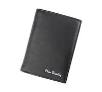 Pierre Cardin Cartera para hombre con parada RFID de 100 % piel natural, 10,5 x 12,7 x 2,5 cm, para hasta 10 tarjetas, 2 compartimentos para billetes, 1 compartimento para monedas plegado, Negro ,