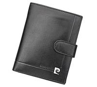 Pierre Cardin Cartera para hombre de 100% piel natural, mucho espacio para hasta 11 tarjetas, 2 billetes y 2 cambios, Negro , YS507.1, Elegante
