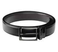 Pierre Cardin Cinturón para hombre con cierre clásico de 100% piel natural, minimalista, elegante, elegante, color doble, Negro_marrón, 130 cm