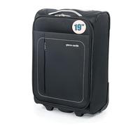 Pierre Cardin CL614 - Maleta de 4 ruedas giratorias de 55 cm y bolsa de transporte de 40,6 cm con ruedas, Negro y gris claro, X-Small, Maleta