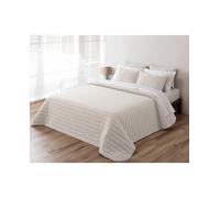 Pierre Cardin Colcha bouti Lino BEIG, Colcha de Entretiempo. Bouti con Relleno Fino. Medida Cama 150 (250x270 cm). Tacto Seda 100% Microfibra de Poliéster. Incluye Dos Fundas de cojin (50x70 cm)