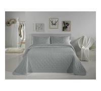 Pierre Cardin® Colcha cama 180 cm, 3 Pieza, 100 % poliéster, Gramaje 300 g/m², Tamaño funda de cojín 50 x 70 cm, Medidas Aproximado de la colcha 270 x 270 cm. Diseño Geométrico, color Gris Perla