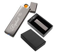 Pierre Cardin® Encendedor eléctrico inteligente Gunmetal con grabado personalizado como, cumpleaños, etc. Mechero electrónico, incluye caja de regalo, color negro