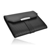Pierre Cardin Funda de piel auténtica A5 con bloc de escritura, carpeta de documentos y tabletas de hasta 20.3 cm, iPad Pro Small Air Galaxy Tabs, carpeta de negocios de cuero Landes