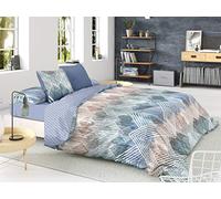 Pierre Cardin® Funda Nórdica 3 Piezas, 150 x 230 cm, 50% Poliéster 50% Algodón, Gramaje 120g/m², 144 Hilos, Funda de Almohada 45 x 110 cm, Cama de 90, Lavable a Máquina 30ºC, Scott Azul