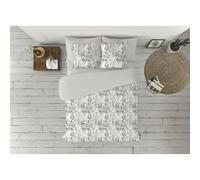 Pierre Cardin® Funda Nórdica 3 Piezas, 180 cm, 100% Algodón, Gramaje 120g/m², 144 Hilos, Funda de Almohada 45 x 100 cm, Cierre de Clip, Cama de 180 cm, Lucia Gris