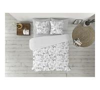 Pierre Cardin® Funda Nórdica 3 Piezas, 180 cm, 50% Algodón, 50% Poliéster, Gramaje 120g/m², 144 Hilos, Funda de Almohada 45 x 100 cm, Cierre de Clip, Cama de 180 cm, FANY Gris