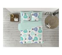 Pierre Cardin® Funda Nórdica 3 Piezas, 180 x 230 cm, 50% Algodón, 50% Poliéste, Gramaje 120g/m², 144 Hilos, Funda de Almohada 45 x 125 cm, Bajera 105 x 200 cm, Cierre de Clip, Cama de 105 cm, Azul