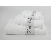 Pierre Cardin - Juego de 3 Toallas PC Logo - Tocador, Lavabo y Ducha - Blanco