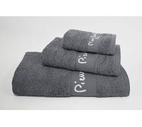 Pierre Cardin - Juego de 3 Toallas PC Logo - Tocador, Lavabo y Ducha - Gris Antracita