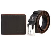 Pierre Cardin Juego de Regalo para Hombre, cinturón y Cartera de Piel, Billetera para Hombre, niño, Slim,Cartera,Cinturon