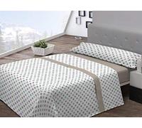 Pierre Cardin Juego sábanas coralina Topos 90 cm. Beig, Poliéster, Cama de 90