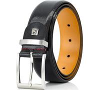 Pierre Cardin Leather Belt Men, Suit Belt Men 35mm Wide, Belt Men Cowhide Belt Black, Negro , Bundweite 100 cm Gesamtlänge 115 cm W 39.5 XL