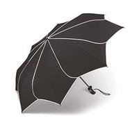 pierre cardin Paraguas de bolsillo automático con diseño de girasol, color negro y blanco, Negro , S