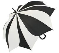 Pierre Cardin - Paraguas grande y estable para mujer con apertura automática - Girasol, negro-blanco, 105 cm