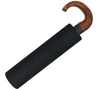 Pierre Cardin Parapluie pliant pour homme - Ouverture et fermeture automatiques - Poignée bois - Noir 30 cm