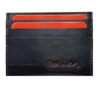 PIERRE CARDIN Tarjetero de piel auténtica, para hombre, delgado, pequeño, rfid, regalo, niño, cartera para tarjetas de crédito, color negro
