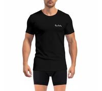 pierre cardin underwear T-Shirt Homme Algodon, tee Shirt Signature, Cuello Redondo con Bordado, Gris, Negro, XL