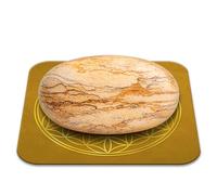 Pierre Jaspe Paisaje Pulido 3-4 cm Calidad Premium | Anclaje, Creatividad, Estabilidad | Flor de la Vida Incluida | Guía Práctica & Meditación Ofrecidos | Regalo Zen Bienestar | 1 unidad