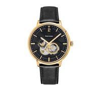 Pierre Lannier Trio Men's Watch Black Dial Black Leather Strap TrioNoir