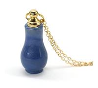 Pierre naturelle cristal pendentif collier bijoux améthystes bouteille de parfum pendentif dame collier alliage chaîne bijoux-Aventurine bleue