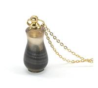 Pierre naturelle cristal pendentif collier bijoux améthystes bouteille de parfum pendentif dame collier alliage chaîne bijoux-Agate grise