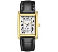 PIERRE RICHARDSON PR2092 Reloj de lujo para hombre - Reloj de cuarzo de acero inoxidable, resistente al agua 5 ATM, cristal mineral resistente a los arañazos, correa de cuero, reloj para hombre, Oro