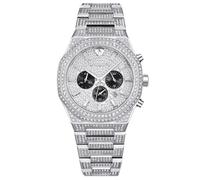 PIERRE RICHARDSON PR5891 Reloj para hombre - Acero inoxidable plateado - Concepto de diamante completo, cuarzo, cristal de zafiro, 41 mm, 5 ATM, Pr5891 - Plata