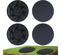 Pierres de Marche Jardin Lot 4 Dalles 39,5 x 39,5 cm Résine PC ABS Aspect Naturel | Pavés décoratifs,Piquets ancrage inclus | Antidérapant,Léger,Sólido,Résistant | Chemin,Allée,Terraza Pelouse