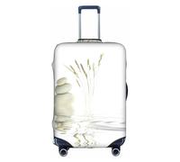 Pierres Naturelles - Funda protectora para maleta, elástica, lavable, antiarañazos, ajuste de 45,7 a 81,3 cm, White, M
