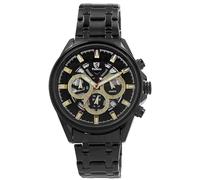 Pierrini Reloj cronógrafo para hombre, acero inoxidable, cronómetro, fecha y 24 horas, reloj deportivo de cuarzo con caja de regalo, Negro , Pulsera